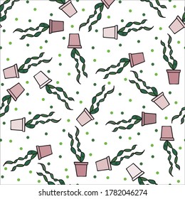 Patrón sin foco hecho de plantas suculentas ilustradas sobre blanco
