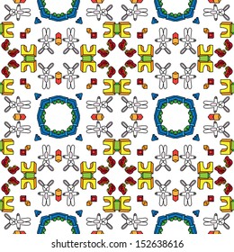 Seamless pattern made of illustrated toys