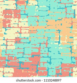 A seamless pattern made up of inaccurate multicolored rectangles arranged in random order. Texture in camouflage style.