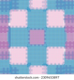 A seamless pattern made up of inaccurate multicolored rectangles arranged in random order.  Trendy graphic design for out clothes test equipment, interior, wallpaper shape multicolor paint blue sky.