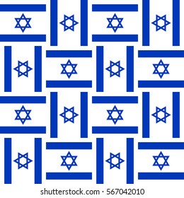 Seamless pattern made of Israel flags.