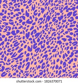 Seamless pattern made of leopard spots skin texture. African animal fur background. Spotted ornament. Vintage style. Good for wrapping, banner, fashion, textile and fabric.