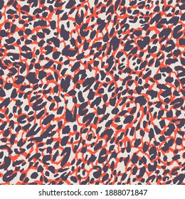 Seamless pattern made of leopard spots skin texture. African animal fur background. Spotted ornament. Vintage style. Good for wrapping, banner, fashion, textile and fabric.