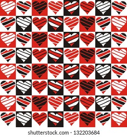 Seamless pattern made of little colorful hearts