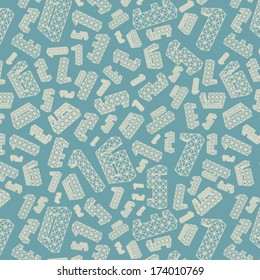 Seamless pattern made of multiple perspective digits. Vector illustration