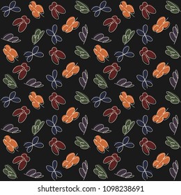 Seamless pattern made of one line butterfly
