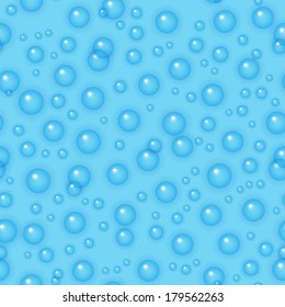 the seamless pattern made out of blue glossy bubbles / the bubble background / bubbles