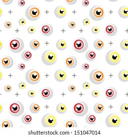 The seamless pattern made out of eyeballs / The eyeball pattern / The orb background