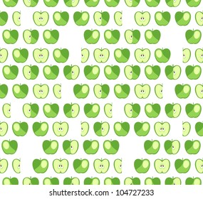 seamless pattern made of regular green apples