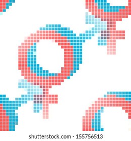 Seamless pattern made of sex signs