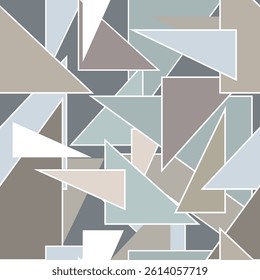 Seamless pattern made with simple triangle geometrical forms. Abstract vector composition graphics