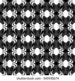 Seamless pattern made of spiders.