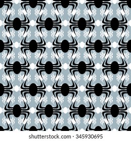 Seamless pattern made of spiders.