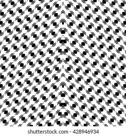 Seamless pattern made of spiders.