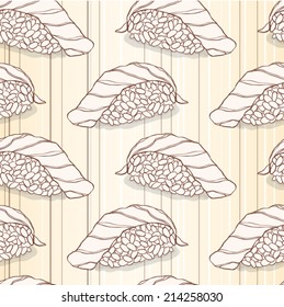 Seamless pattern made of tasty nigiri sushi with tuna.