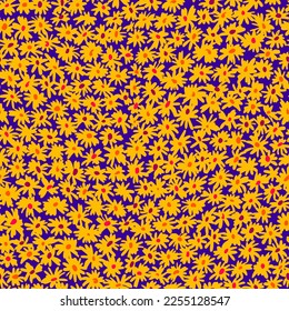 Seamless pattern made of tiny decorative daisy flowers. Ditsy meadow ornament. All over the print simple floral background in vintage style. Good for fashion, fabric and textile.