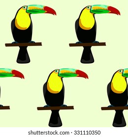 Seamless pattern made of toucans