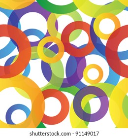 Seamless pattern made from transparent circles filled with color gradient