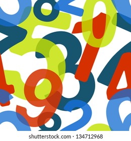 Seamless pattern made from transparent color numbers