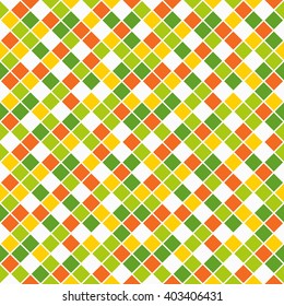 Seamless pattern made of vivid spring color rhombuses with white lining