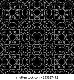 Seamless pattern made of white lines on black background