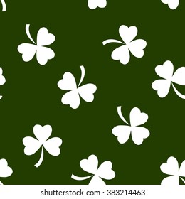 Seamless pattern made from white shamrocks