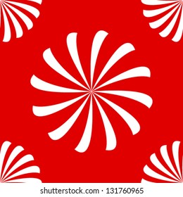 Seamless pattern made of white swirls or spirals on red background