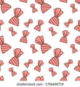 Patrón impecable hecho de dulces deliciosos en el vector. Se puede utilizar un patrón sin problemas para fondos de paredes, rellenos de patrones, fondos de páginas web, texturas superficiales.