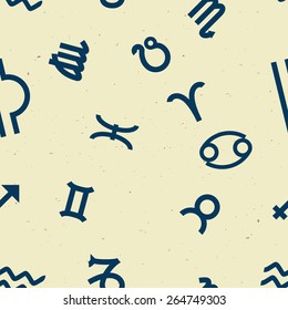 Seamless pattern made from zodiac symbols