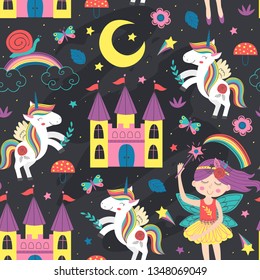 seamless pattern with  magic characters - vector illustration, eps