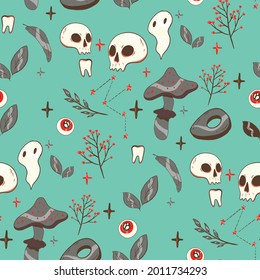 Seamless Pattern with Magic Elements

