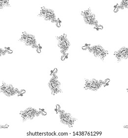 Seamless pattern of magic genies lamp isolated on white background. Set of seamless floral elements. Magic oil lamp line and solid icon, outline and filled vector sign. Hand drawn pattern. Outline.