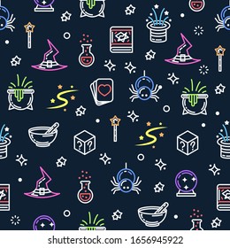Seamless Pattern Magic Line Background Vector