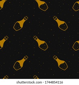 Seamless pattern with magic potion bottles. Vector illustration