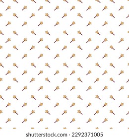 Seamless pattern with magic wand. Cartoon flat color vector illustration.