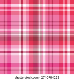 Seamless pattern in magical pink and white colors for plaid, fabric, textile, clothes, tablecloth and other things. Vector image.