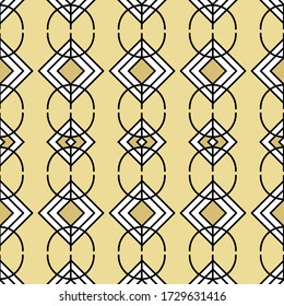 Seamless pattern with magical runic symbols. Sacred geometry. Symbols of the esoteric mandala. Occult ancient symbols. Vector background