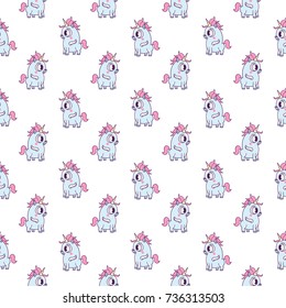 Seamless pattern with a magical unicorn. It can be used for packaging, wrapping paper, textile, phone case etc.