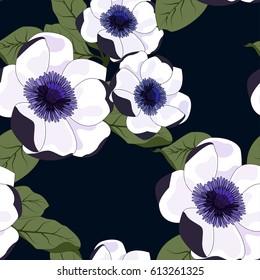 Patrón transparente con magnolia.Impresión floral vectorial colorida.Tejido textil primaveral