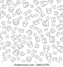 Seamless pattern with mail envelopes. Vector background for postal delivery.