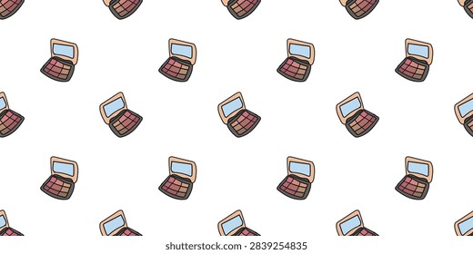 Seamless Pattern With Makeup Kit Doodle Vector Transparent Background