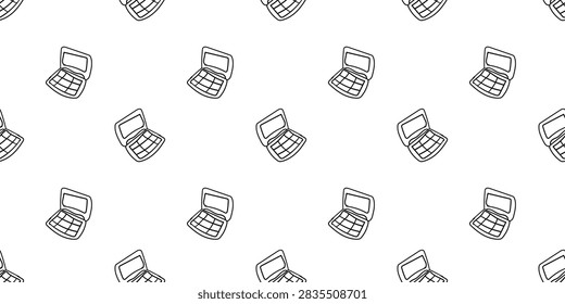 Seamless Pattern With Makeup Kit Hand Drawn Outline Doodle Vector Transparent Background