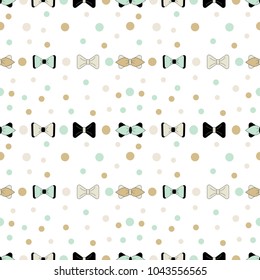 Seamless pattern with male bow ties vector illustration. Print for textiles.