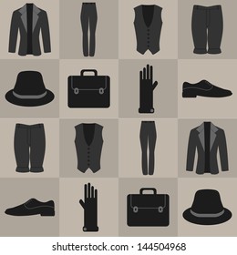 Seamless pattern with male clothes