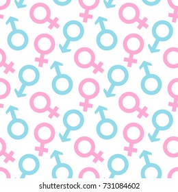 Seamless Pattern Of Male And Female Icon
