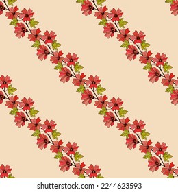 Seamless pattern from Malva flowers. Vector stock illustration eps10. 