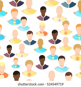 seamless pattern man athlete, teacher, African, yoga vector illustration