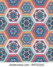 Seamless pattern with mandala.