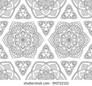 Seamless pattern with mandala.