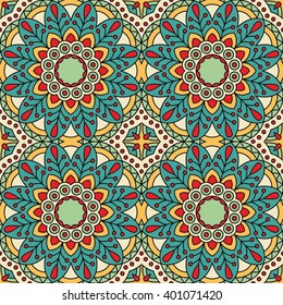 Seamless pattern with mandala.